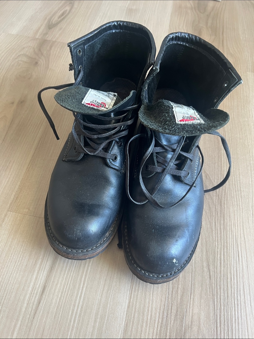 Red Wing Heritage Style 904 Black Leather Lace-Up Work Boots. Men’s 9.5